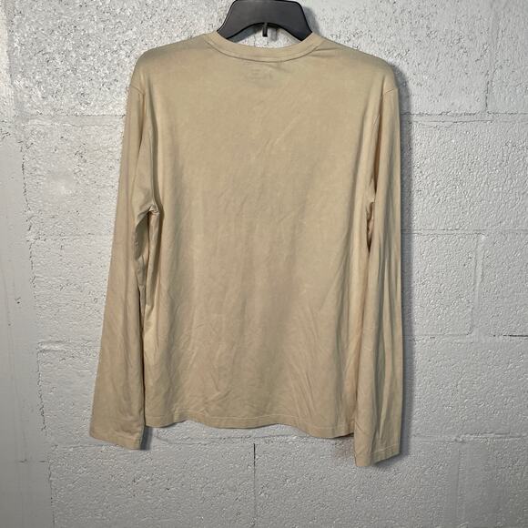 VRST Men's Essential Henley Long Sleeve T-shirt, light sand , small - Picture 3 of 7